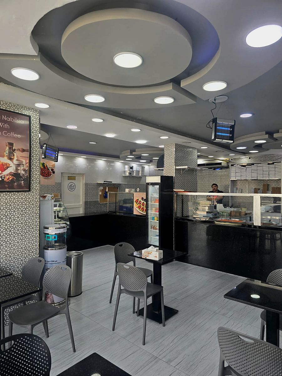 The seating area inside the Al Qusais branch