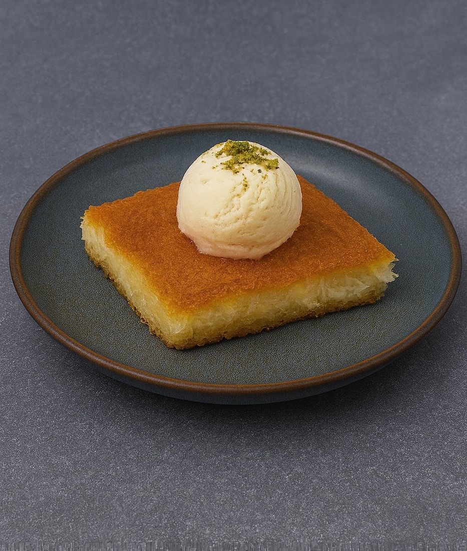 Kunafa with ice cream